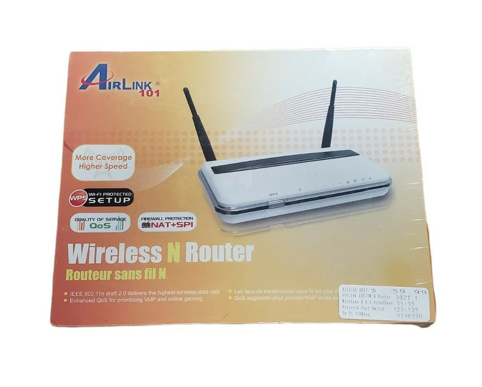 Airlink AR670W 300 Mbps 4 Puertos 10/100 Inalámbrico N Router Firewall Protección WiFi Foto 1 de 4