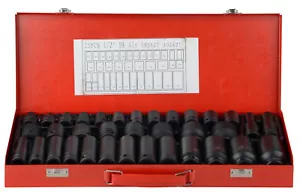 35pcs Drive Deep Impact Sockets 8-32MM Metric 1/2" Garage Workshop Tool Kit AU - Picture 1 of 6