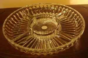 NEU Crystal Clear Industries 5-teilig geteilt 10" Runde Serviergeschirr Tablett Relis - Bild 1 von 8