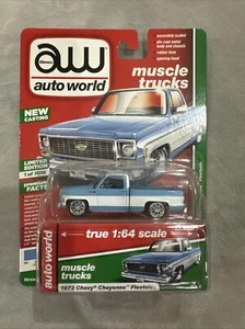 auto world muscle trucks 1:64 blue 1973 chevy cheyenne fleetside Premium Series - Picture 1 of 2
