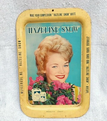 1940s Vintage Hazeline Snow Advertising Litho Tin Beauty Tray England Rare T910 - Image 1 of 4