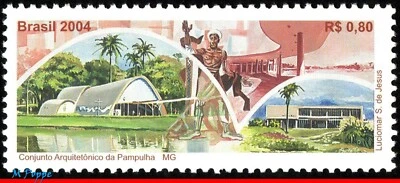 2950 BRASIL 2004 COMPLEJO ARQUITECTÓNICO PAMPULHA, ARQUITECTURA, MI# 3397, MNH Foto 1 de 2