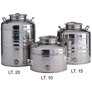 FUSTO BIDONE SANSONE LT 10 AGGRAFFATO IN ACCIAIO PER OLIO CON PREDISPOSIZIONE - Foto 1 di 1