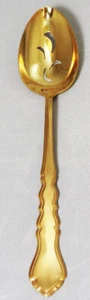 GRANDE SILHOUETTE GOLD by Rogers 1847 Pierced Serving Spoon 8.5" NEW NEVER USED - Picture 1 of 8