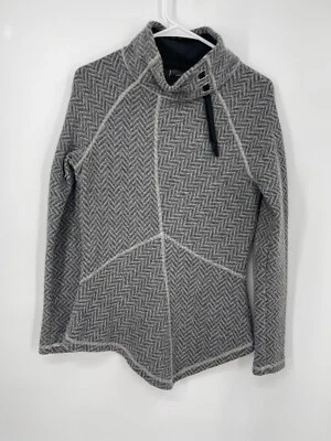 Suéter Prana Mujer Gris Mattea Asimétrico Espiga Capucha Cuello XSMALL Foto 1 de 4