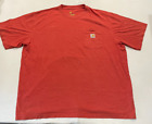 Carhartt Pocket T-Shirt Crew Neck Short Sleeve Orange Size 2Xl