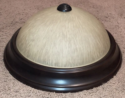 Lámpara de techo domo montaje empotrado marrón 2 bombillas raya de lluvia esmerilada 2006 Foto 1 de 4