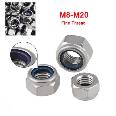 Feingewinde Stopmutter DIN985 A2 Edelstahl M8M10M12M14M16M20 Sicherungsmuttern - Bild 1 von 4