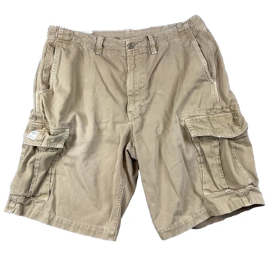 American Eagle Cargo Shorts Mens 36 Beige Broken In Streetwear Grunge Distressed - Image 1 of 4