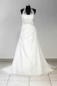 Très Chic Brautkleid 'JK1714' Organza Spitze A-Linie creme ivory - Gr. 38/40 - Bild 1 von 3