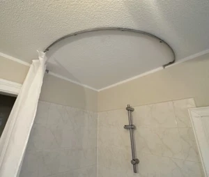 Duschvorhang Schiene für Eckbadewanne 120 x 120 Grau Silber wNEU - Bild 1 von 5