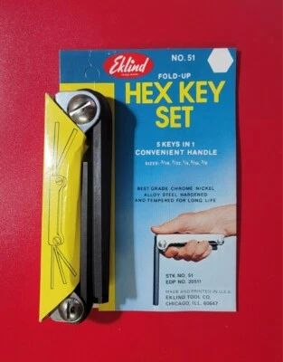 Vintage 1980s EKLIND 20511 No 51, Hex Key Set - Unopened Retail Package - USA - Image 1 of 4