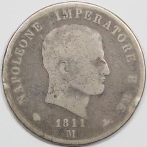 1811 M Italy Napoleon 5 Lire - Picture 1 of 2