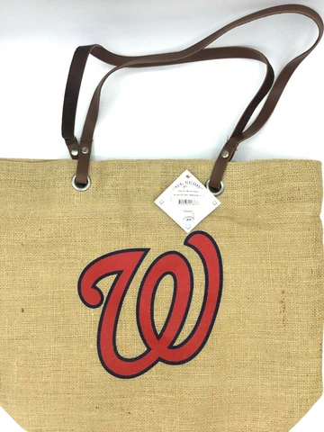 WASHINGTON NATIONALS MLB BURLAP MARKET TOTE FREE SHIPPING Cover