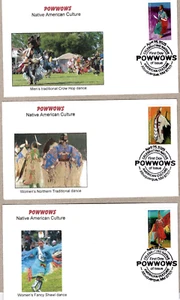 Powwows, SET of 4 Different First Day Covers with All 4 stamps - Picture 1 of 5