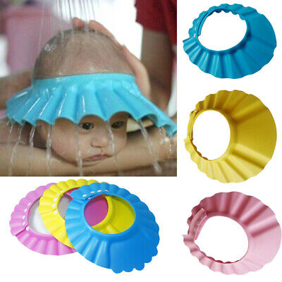 New Adjustable Kids Baby Shampoo Bath Bathing Shower Cap Hat Wash Hair Shield* F • 2.97$