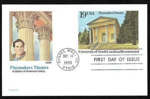 UNIV NORTH CAROLINA PLAYMAKERS THEATRE 1993 FLEETWOOD CACH FIRST DAY CARD #UX170 - Picture 1 of 1