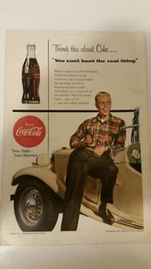 Vintage 1954 Coca Cola Print Ad Drive Safely Drive Refreshed Classic Car Teen - Bild 1 von 2