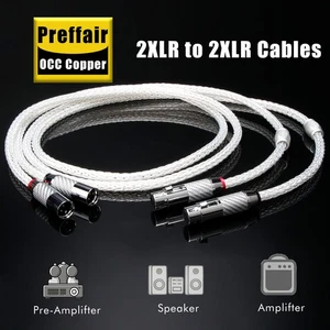 Pair OCC Silver Plated Interconnect Audio Cable HI-FI Balanced XLR Cable - Picture 1 of 8