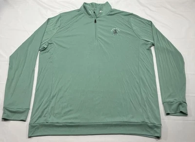 KJUS 1/4 Zip Pullover Mens XL Green UPF 50+ Golf Pullover Royal St. George’s *** - Image 1 of 4