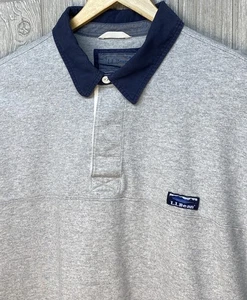 L.L. Bean Mens Gray Pullover Sweatshirt  1/4 Button 504269  Size XXL Tall “FLAW” - Picture 1 of 9