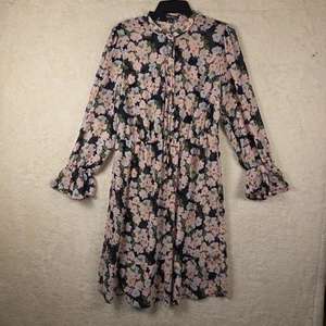 J Crew Mercantile Womens Midi Dress Sz Med Semi Sheer Floral - Picture 1 of 10