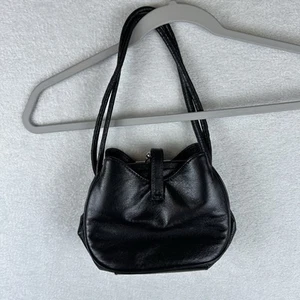 Vintage Wilsons Leather Women Elegant Black Leather Mini Bag Double Strap Boho - Picture 1 of 12