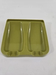 Vintage Tupperware Doppel Löffel Rest #1226 Avocado grün 70er Jahre Kunststoff MCM - Bild 1 von 5