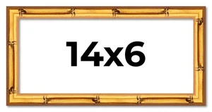 14x6 Rahmen Gold Bambus Bilderrahmen Modern Fotorahmen UV Acryl, Säurefrei - Bild 1 von 10