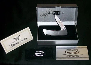 Camillus 864 Lockback Knife & Pouch Silver Sword 3-1/8" Closed W/Packaging Rare - Picture 1 of 12