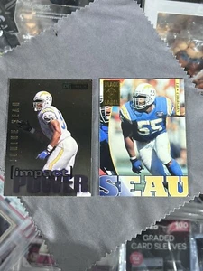 1995 Collectors Edge Promo 5/5 Junior Seau (2 Card Lot) Chargers - Picture 1 of 8
