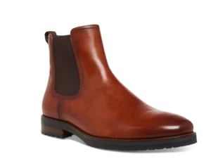 Steve Madden Mens Brown Heel Pull-Tab Goring Padded Sully Round Toe Block Heel L - Picture 1 of 13