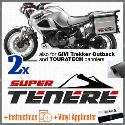 BLACK DOVES GRAPHICS Adesivi Nero Rosso compatibili per Valigie Laterali Yamaha XT 1200 Super Tenere