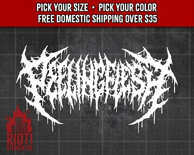 Calcomanía de carne exfoliante para logotipo de banda de automóvil pegatina para computadora portátil Yeti calcomanía death metal Foto 1 de 4