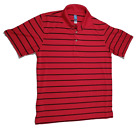 PGA Tour Air-Flux Golf Shirt Red and Black Striped Size Medium