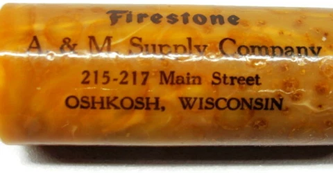 Bakelite Sewing Thread Case Advertising A&M Supply Company Firestone Wisconsin Cover