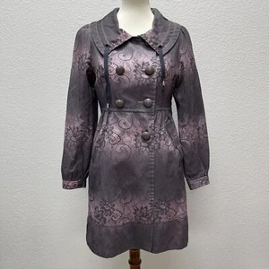 Jade Melody Tam Womens Small Cotton Blend Mid-lengthTrench Coat Purple Lavendar - Bild 1 von 11