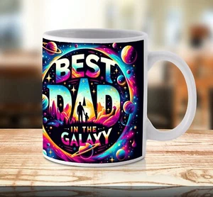 Father's Day Best Dad in Galaxy Mug Cup Funny Novelty Birthday Gift Him Ceramic - Picture 1 of 1