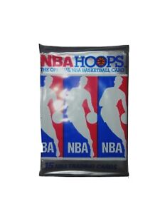 Pack 1990-91 NBA HOOPS Basketball (15 Cards) UNOPENED Look Jordan Bird Rodman
