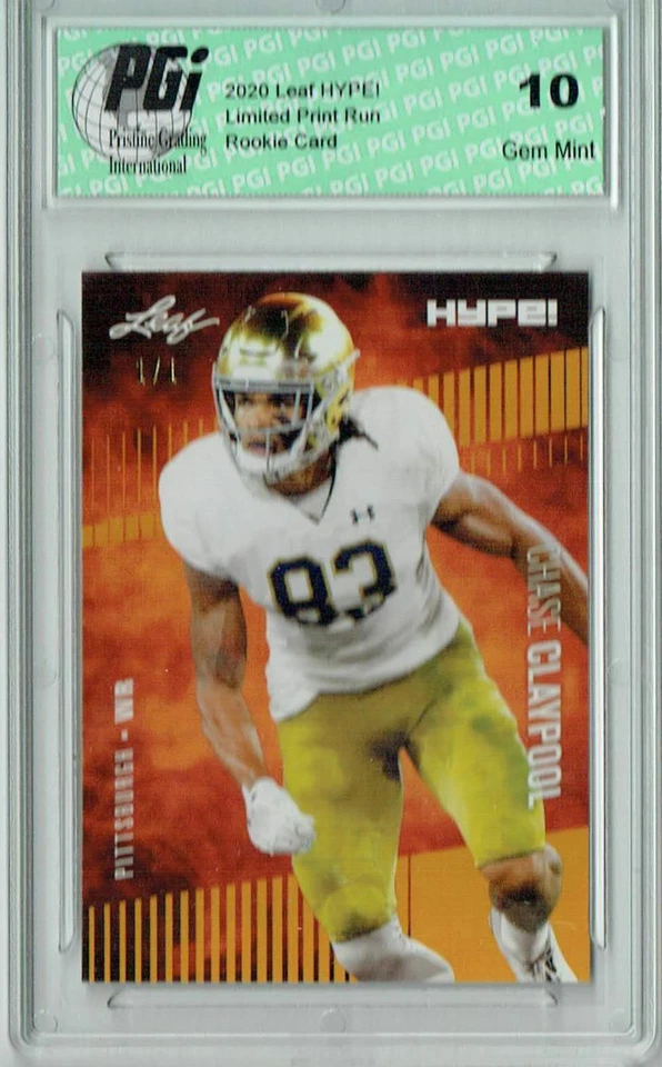 Chase Claypool 2020 Leaf HYPE! #40 Gold Blank Back 1/1 Rookie Card PGI 10 - Image 1 of 1