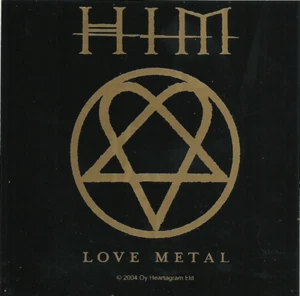 HIM love Metal 2004 VINYL STICKER official merchandise OOP/RARE - Imagen 1 de 3