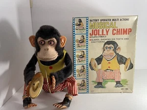 Vintage Daishin " Musical Jolly Chimp " Clapping Cymbal Monkey w/Box Nonworking - Picture 1 of 12