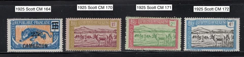 Cameroon 1925 Postage Stamps Issued by France, mint, hinged Cover