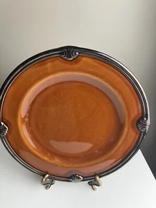 Certified International Kari Design Karidesign EMBASSY Brown 9" Plate - Picture 1 of 4