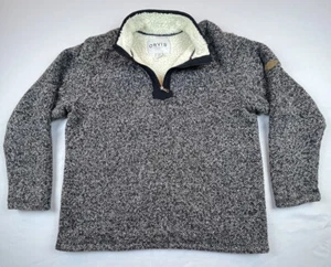 Orvis Fleece Sherpa Gr. XL gefütterter Pullover Jacke Quarter Zip schwarz grau - Bild 1 von 12