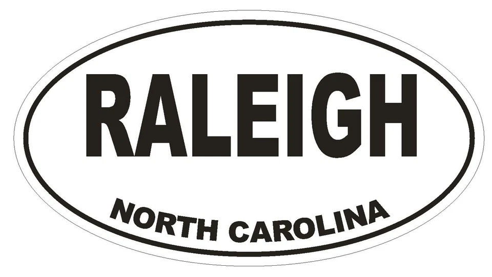 WINTER PARK PRODUCTS Raleigh North Carolina Oval Bumper Sticker or Helmet Sticker D1680 Euro Oval