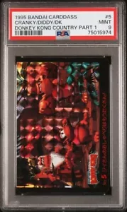 PSA 9 MINT Cranky Diddy Donkey Prism 1995 Bandai Carddass Donkey Kong Country #5 - Foto 1 di 2