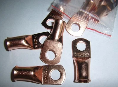 (6) Wire Ring Terminal Copper 1/0 AWG Gauge 3/8" Connectors Car Audio Terminals - Image 1 of 2