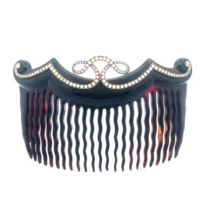 Victorian Pearls Gold Hair Comb Crown Top 14k Yellow 5" Long - Picture 1 of 6