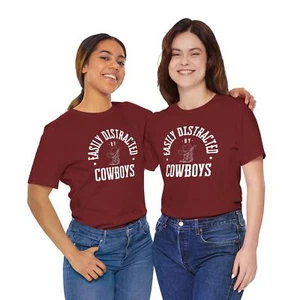 Ladies Cowboy Lover Tee - Womens Jersey Short Sleeve, Western gift for her - Picture 1 of 31